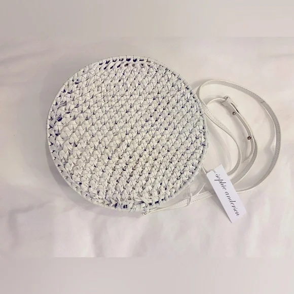 Sophie Anderson Nilsa round circle woven crossbody shoulder purse - Picture 3 of 4